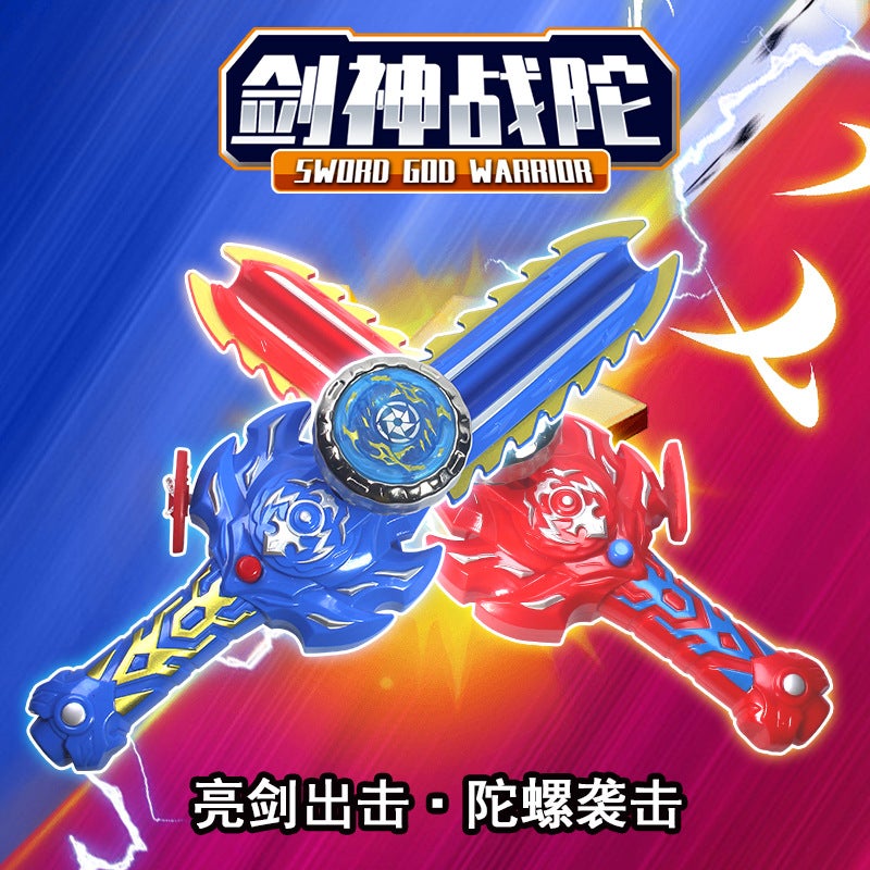 WU Glowing Spinning Top Battle Set for Boys - Interactive Toy with Launcher and Dynamic Light Effects - Image 2