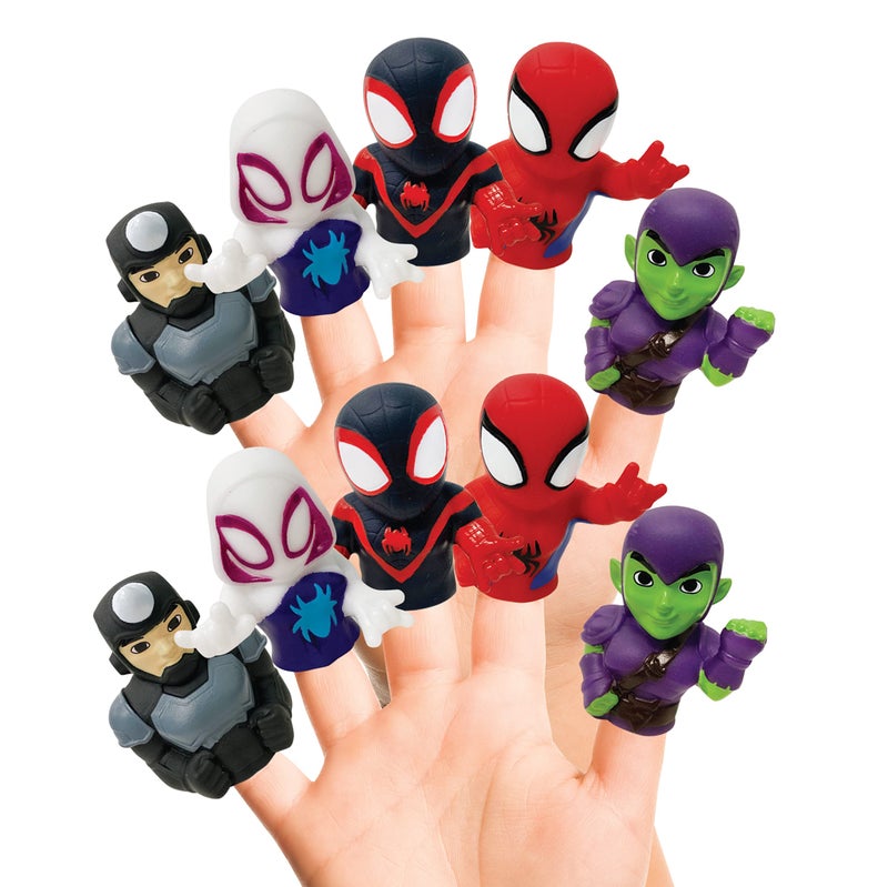 Spidey His Amazing Friends 10 Piece Finger Puppet Set Party Favors Educational Bath Floating Pool Beach Toys Playtime