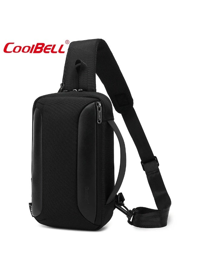 CoolBELL Fashion Men Chest Bag with USB 3.0 Charging Port Small Crossbody Bag 5.1 L Waterproof Messenger Bag for 7.9 inch iPad 7256 - Image 1