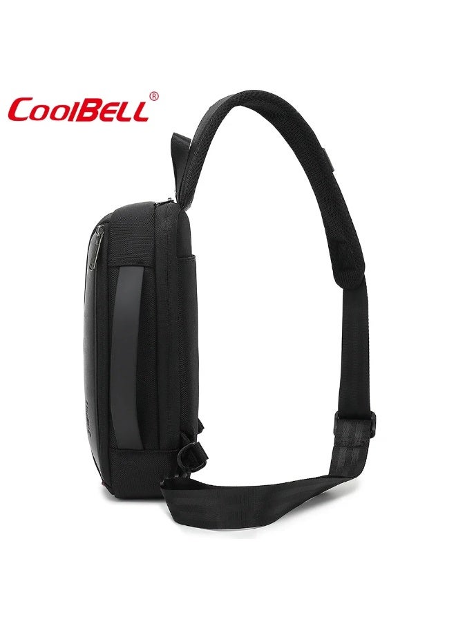 CoolBELL Fashion Men Chest Bag with USB 3.0 Charging Port Small Crossbody Bag 5.1 L Waterproof Messenger Bag for 7.9 inch iPad 7256 - Image 4