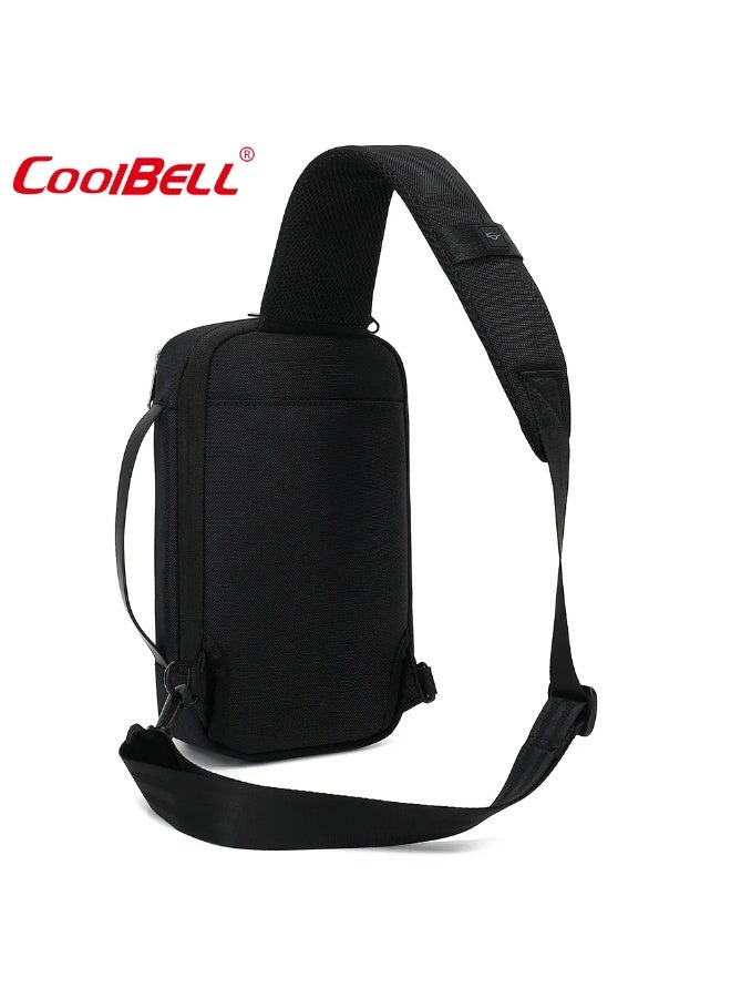 CoolBELL Fashion Men Chest Bag with USB 3.0 Charging Port Small Crossbody Bag 5.1 L Waterproof Messenger Bag for 7.9 inch iPad 7256 - Image 2