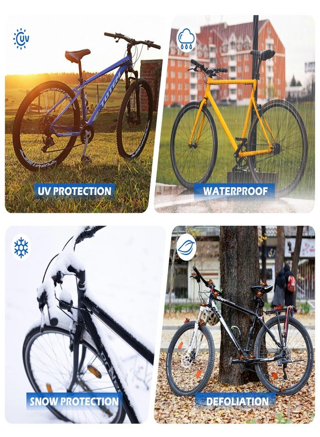 FSGRICH Bike Cover Outdoor All Weather Waterproof Rain Sun UV Dust Wind Proof with Lock Hole for Mountain & Road Bikes with Storage Bag XL (Black&blue, 79 x 27.5 x 44 inches) - Image 4