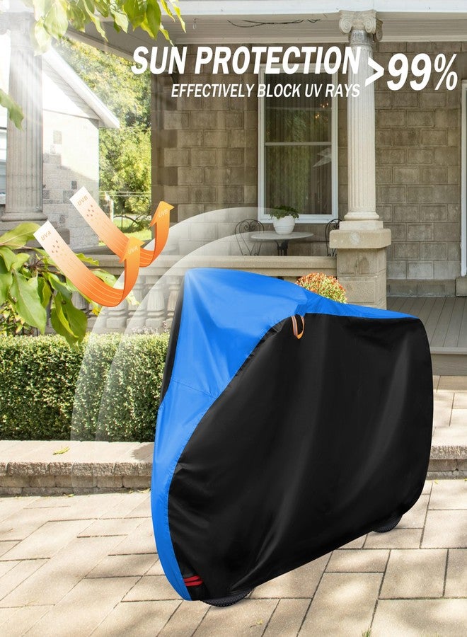 FSGRICH Bike Cover Outdoor All Weather Waterproof Rain Sun UV Dust Wind Proof with Lock Hole for Mountain & Road Bikes with Storage Bag XL (Black&blue, 79 x 27.5 x 44 inches) - Image 3
