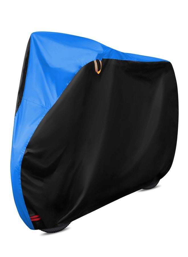 FSGRICH Bike Cover Outdoor All Weather Waterproof Rain Sun UV Dust Wind Proof with Lock Hole for Mountain & Road Bikes with Storage Bag XL (Black&blue, 79 x 27.5 x 44 inches) - Image 1