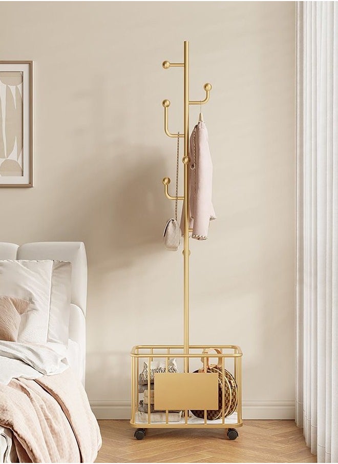 SHEE ONE Elegant clothes rack with storage basket and wheels for easy movement  - Image 5