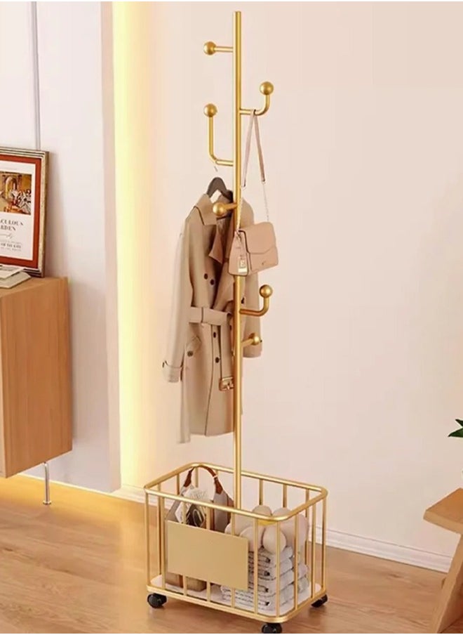 SHEE ONE Elegant clothes rack with storage basket and wheels for easy movement  - Image 2