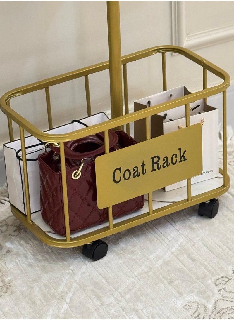 SHEE ONE Elegant clothes rack with storage basket and wheels for easy movement  - Image 4
