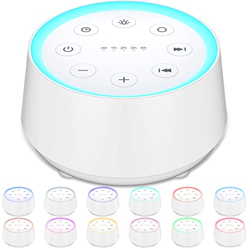 EasyHome Sleep Sound Machine White Noise Machines with 30 Soothing Sounds 12 Adjustable Night Light 10 Adjustment Brightness 32 Levels of Volume 5 Timers and Memory Function Kid Adult Travel - Image 1
