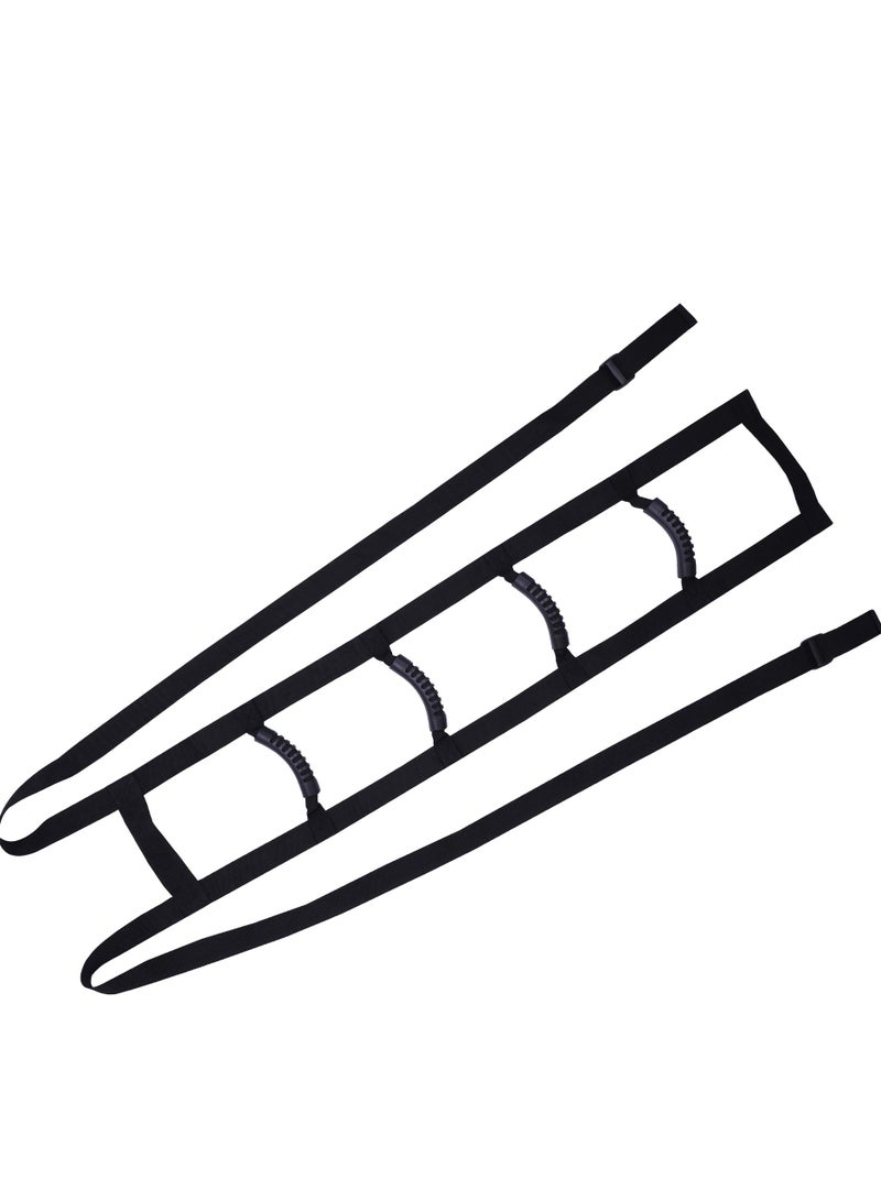 جهاز مساعدة سلم السرير، حزام شد مساعد مع حزام مقبض، حبل، مساعد سلم، رافعة جلوس لكبار السن، تعافي الإصابات، المرضى الحوامل، ذوي الإعاقة، مقبض يد مبطن (أسود) - Image 1