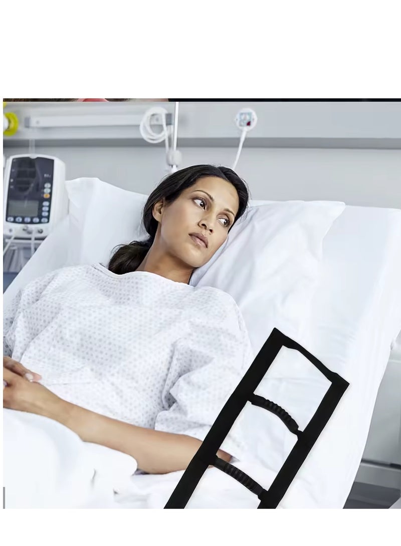 جهاز مساعدة سلم السرير، حزام شد مساعد مع حزام مقبض، حبل، مساعد سلم، رافعة جلوس لكبار السن، تعافي الإصابات، المرضى الحوامل، ذوي الإعاقة، مقبض يد مبطن (أسود) - Image 4