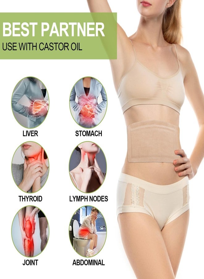 STFOCE 10pcs Castor Oil Pack Wrap, Large Castor Oil Pack Self-Adhesive, 11.8"x6.3", No Leakage, No Wash, Portable (Oil Not Included) - Image 2
