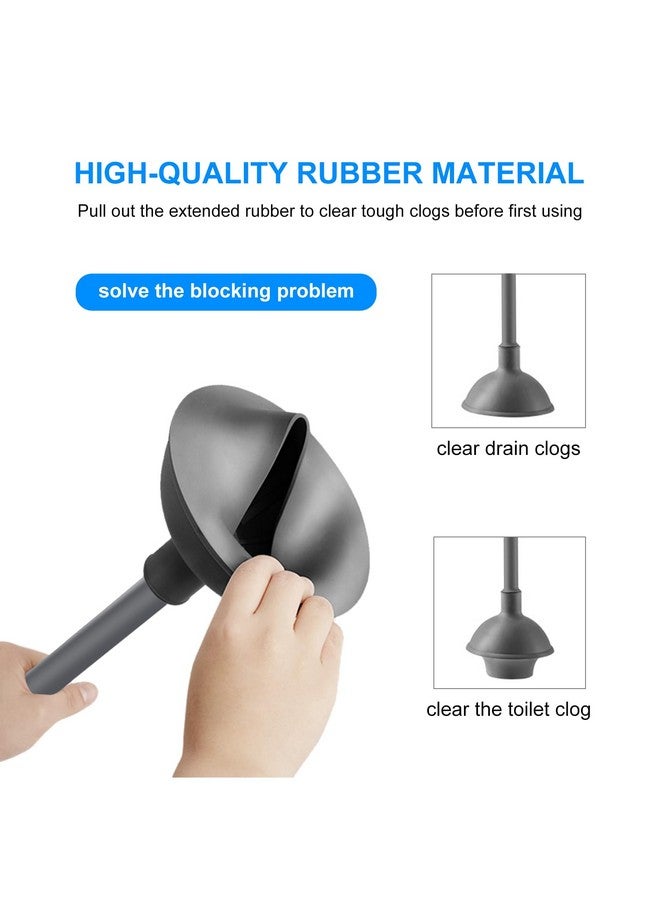 SetSail Toilet Brush and Plunger Set, 2 Packs Toilet Plungers for Bathroom Heavy Duty Toilet Bowl Brush and Holder Hidden Toilet Plunger and Brush Set for Deeply Cleaning - Gray - Image 3