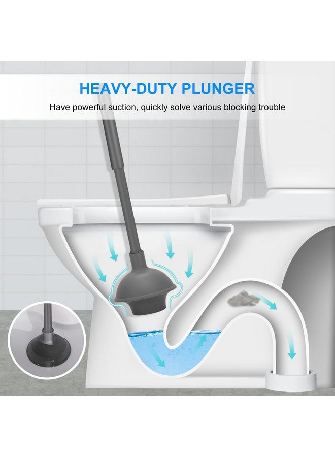 SetSail Toilet Brush and Plunger Set, 2 Packs Toilet Plungers for Bathroom Heavy Duty Toilet Bowl Brush and Holder Hidden Toilet Plunger and Brush Set for Deeply Cleaning - Gray - Image 4