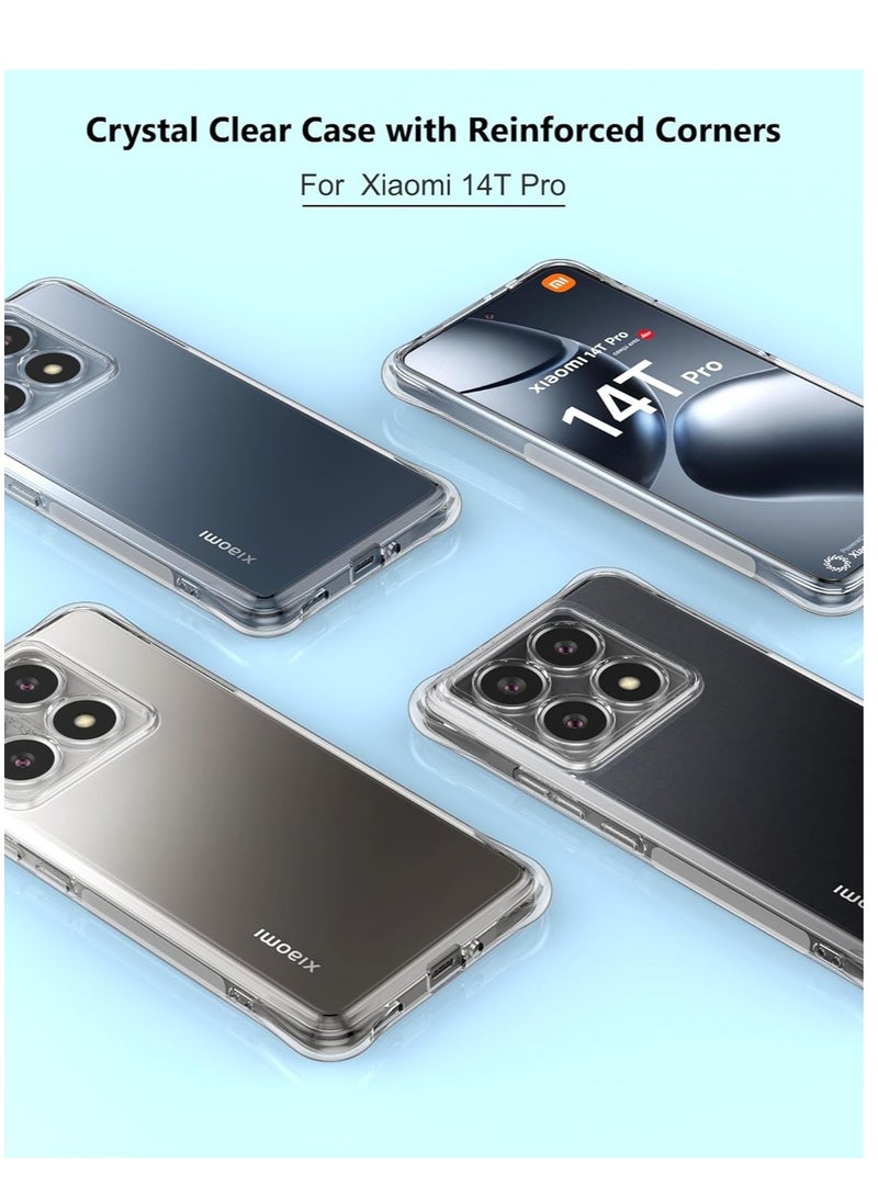 Clear Case Compatible with Xiaomi 14T Pro, Anti-Yellowing, with 4 Corners Shock-Absorption Flexible Clear TPU Rubber Protective Cell Phone Cover - Image 2