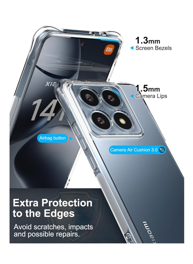 Clear Case Compatible with Xiaomi 14T Pro, Anti-Yellowing, with 4 Corners Shock-Absorption Flexible Clear TPU Rubber Protective Cell Phone Cover - Image 3