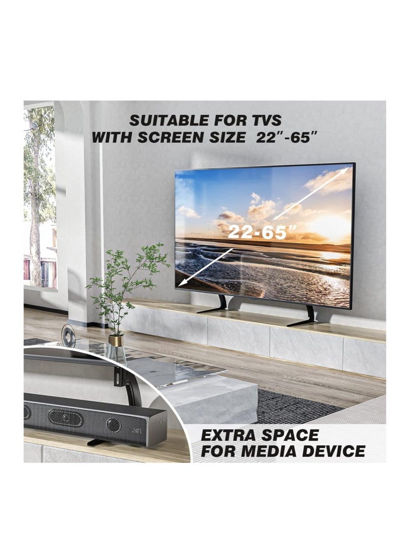 ELTRAZONE 5Rcom TV Stand Mount, Universal TV Stand Tabletop for 22 to 65 inch Plasma LCD LED Flat Screen TVs, TV Legs, Holds up to 88lbs, Max VESA 800 x 500mm, Height Adjustable TV Base, TV Stand - Image 2