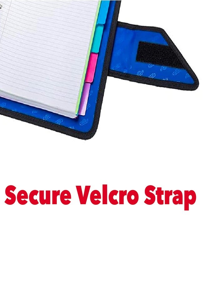 Case it Case-it The Open Tab Velcro Opening Binder - 2 Inch O-Rings - 5 Color Tab Expanding File Folder - Multiple Pockets - 400 Sheet Capacity - Blue S-826-A - Image 4