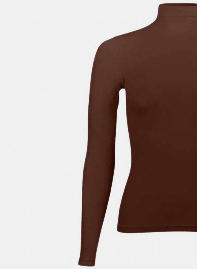 Silvy Lycra Celina High Long Sleeves High Neck Top For Women - Image 3