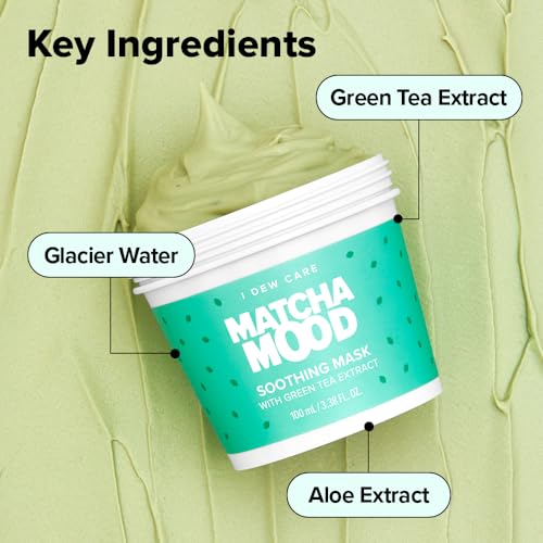 I DEW CARE Wash-Off Mask - Matcha Mood | Korean Facial Soothing Green Tea Skincare for Dry and Sensitized Skin, Korean Face Mask Skin Care for Face, 3.38 Oz - Image 4