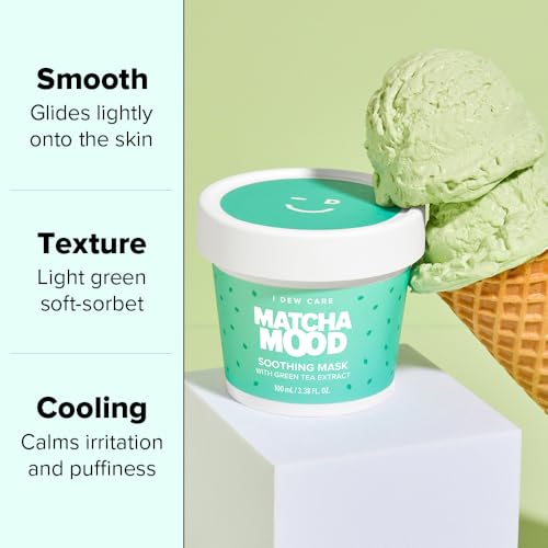 I DEW CARE Wash-Off Mask - Matcha Mood | Korean Facial Soothing Green Tea Skincare for Dry and Sensitized Skin, Korean Face Mask Skin Care for Face, 3.38 Oz - Image 5