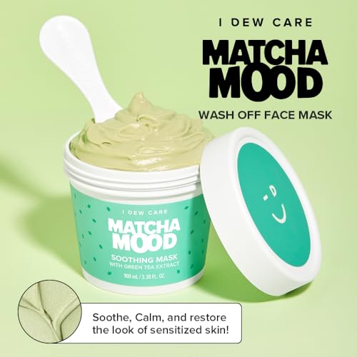 I DEW CARE Wash-Off Mask - Matcha Mood | Korean Facial Soothing Green Tea Skincare for Dry and Sensitized Skin, Korean Face Mask Skin Care for Face, 3.38 Oz - Image 2