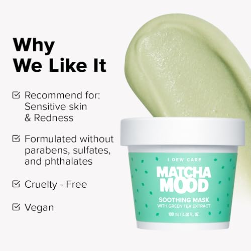 I DEW CARE Wash-Off Mask - Matcha Mood | Korean Facial Soothing Green Tea Skincare for Dry and Sensitized Skin, Korean Face Mask Skin Care for Face, 3.38 Oz - Image 3