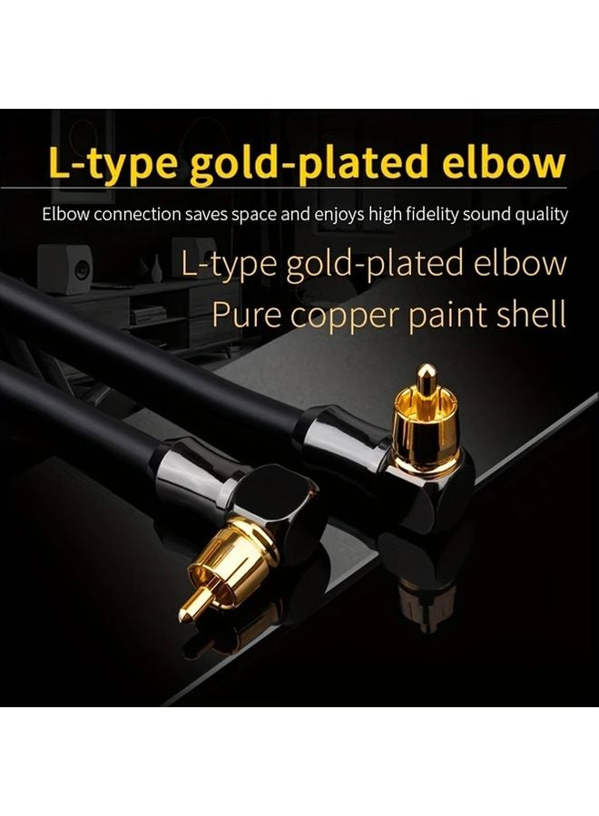 كابل آر سي إي أسود 29 53 بوصة 2 آر سي إي ذكر إلى ذكر مذهّب لكابل صوتي لمسرح منزلي، دي في دي، تلفزيون، مكبر صوت - Image 5