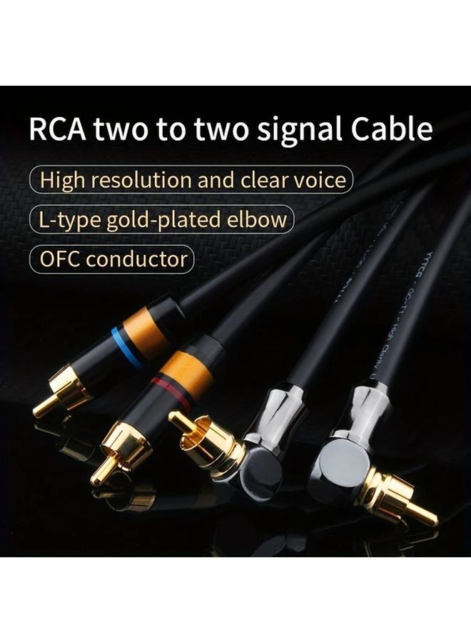 كابل آر سي إي أسود 29 53 بوصة 2 آر سي إي ذكر إلى ذكر مذهّب لكابل صوتي لمسرح منزلي، دي في دي، تلفزيون، مكبر صوت - Image 4
