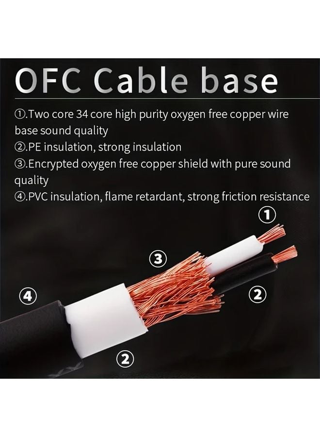 كابل آر سي إي أسود 29 53 بوصة 2 آر سي إي ذكر إلى ذكر مذهّب لكابل صوتي لمسرح منزلي، دي في دي، تلفزيون، مكبر صوت - Image 3