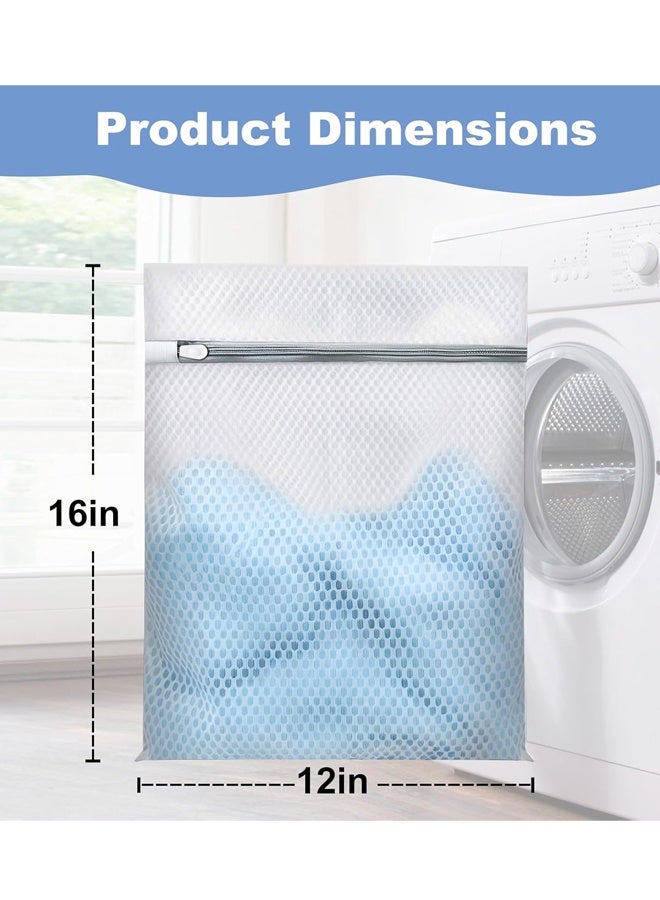 4‑Pack Mesh Laundry Wash Bags for Delicates, Honeycomb & Fine Mesh with Sturdy Zippers,Washing Machine Clothes Protector - Image 2