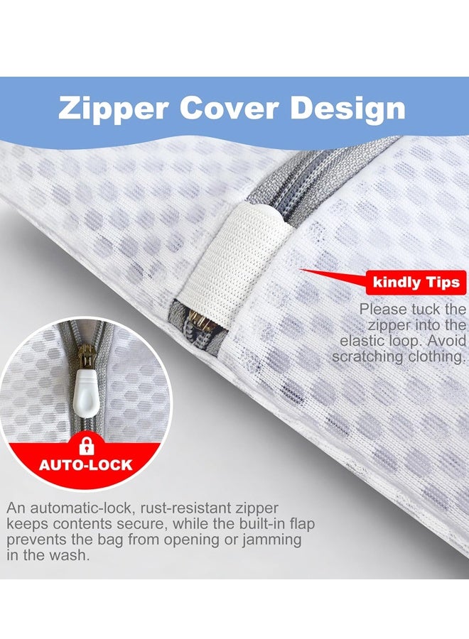 4‑Pack Mesh Laundry Wash Bags for Delicates, Honeycomb & Fine Mesh with Sturdy Zippers,Washing Machine Clothes Protector - Image 3