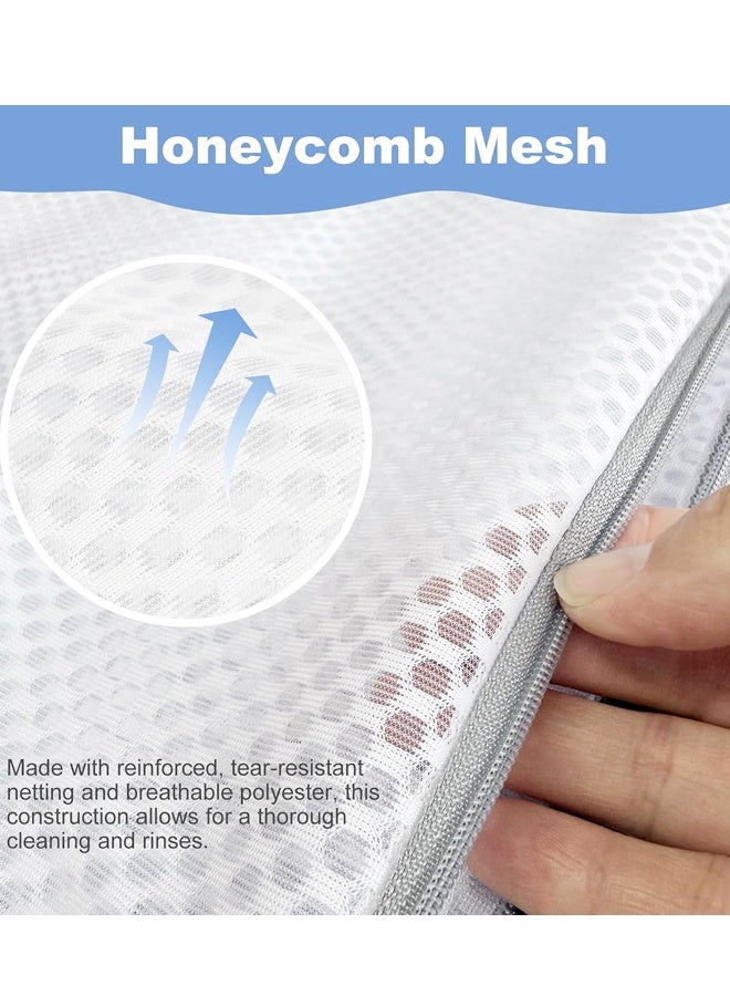 4‑Pack Mesh Laundry Wash Bags for Delicates, Honeycomb & Fine Mesh with Sturdy Zippers,Washing Machine Clothes Protector - Image 4