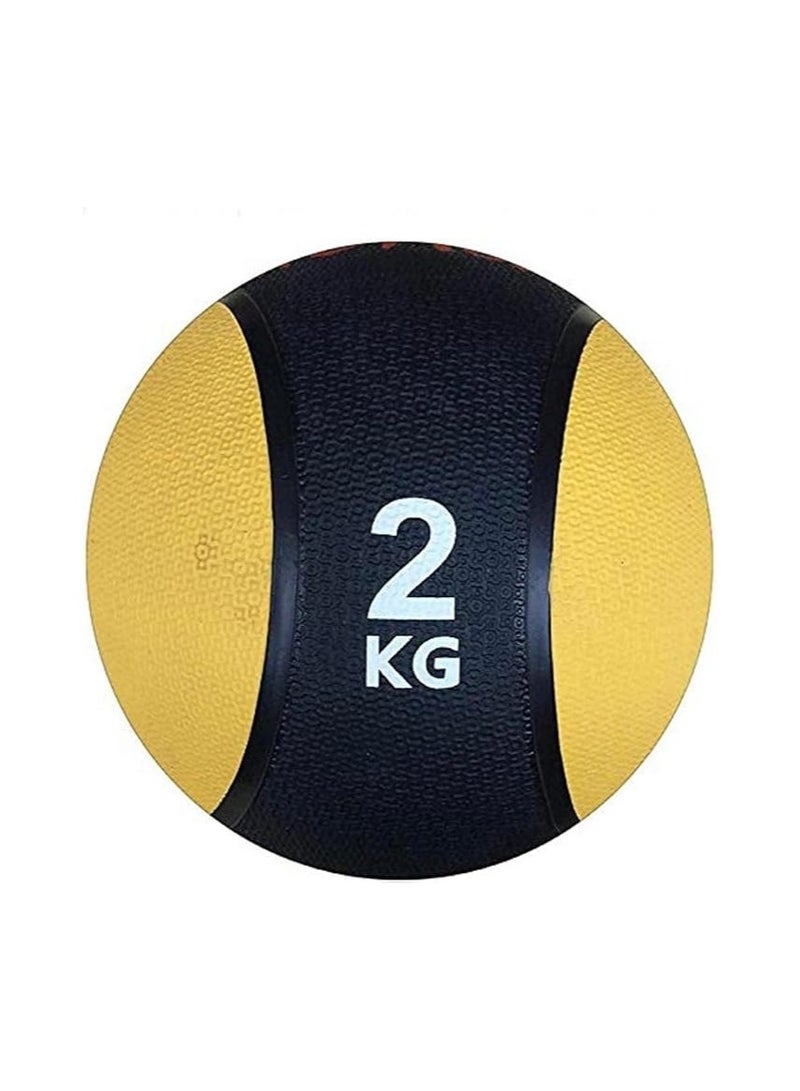 Exercise Ball - Strengthens Muscles, Improves Balance and Flexibility (2KG Yellow & Black) - Image 2