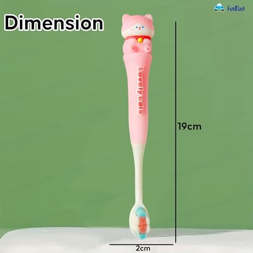 FunBlast Toothbrush for Kids, Animal Design Soft Tooth Brush, Manual Toothbrush for Kids, Extra Microfiber Soft Bristles Toothbrush for 3-6 Years old Children, Boys and Girls (Pink2) - Image 3