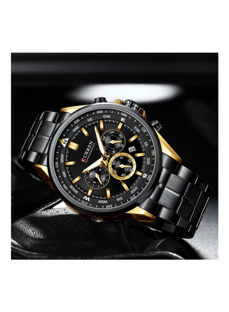 CURREN 8399 Original Brand Stainless Steel Band Wrist Watch For Men - Image 2