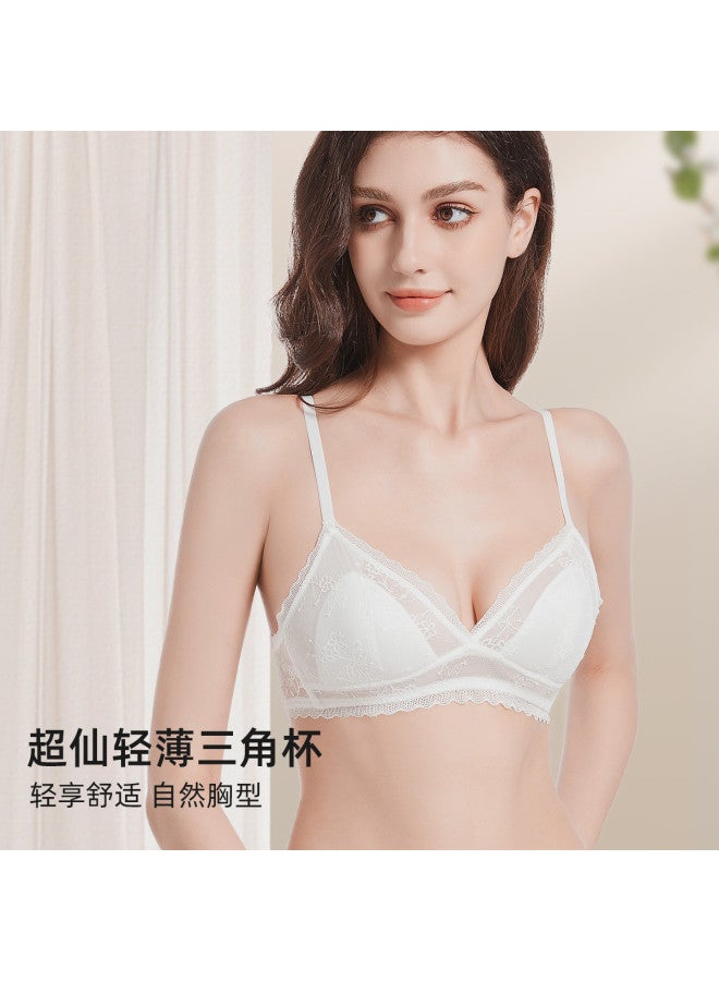 Fenton French Lingerie For Women - Summer Thin Strap Anti-sagging Side Coverage Push-up Lace Bralette Without Underwire - Image 3