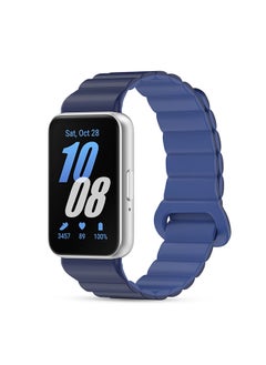 O Ozone Silicone Loop Magnetic Watch Band For Samsung Galaxy Fit 3, Soft Silicone Sport Breathable Replacement Band for Men Women- Blue  - Image 1