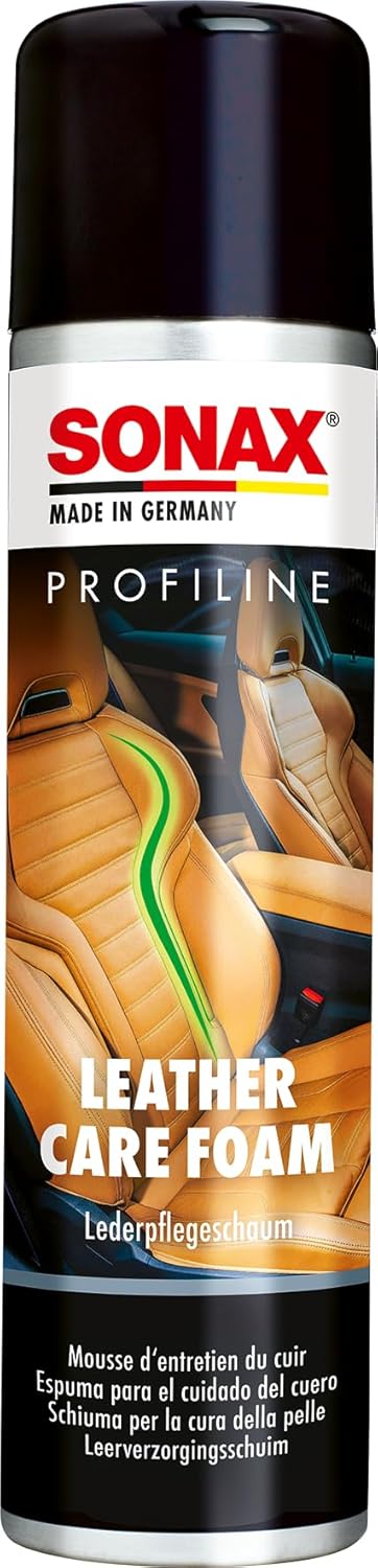 SONAX PROFILINE Leather Care Foam (400 ml) - Silicone-free Cleaning and Care Foam for Smooth Leather