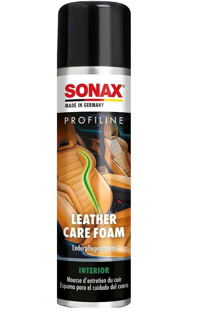 SONAX PROFILINE Leather Care Foam (400 ml) - Silicone-free Cleaning and Care Foam for Smooth Leather