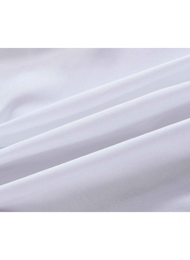 Sheets & Beyond Wrap Around Solid Microfiber Luxury Hotel Quality Fabric Bedroom Gathered Ruffled Bedding Bed Skirt 14 Inch Drop (King, White) - Image 4