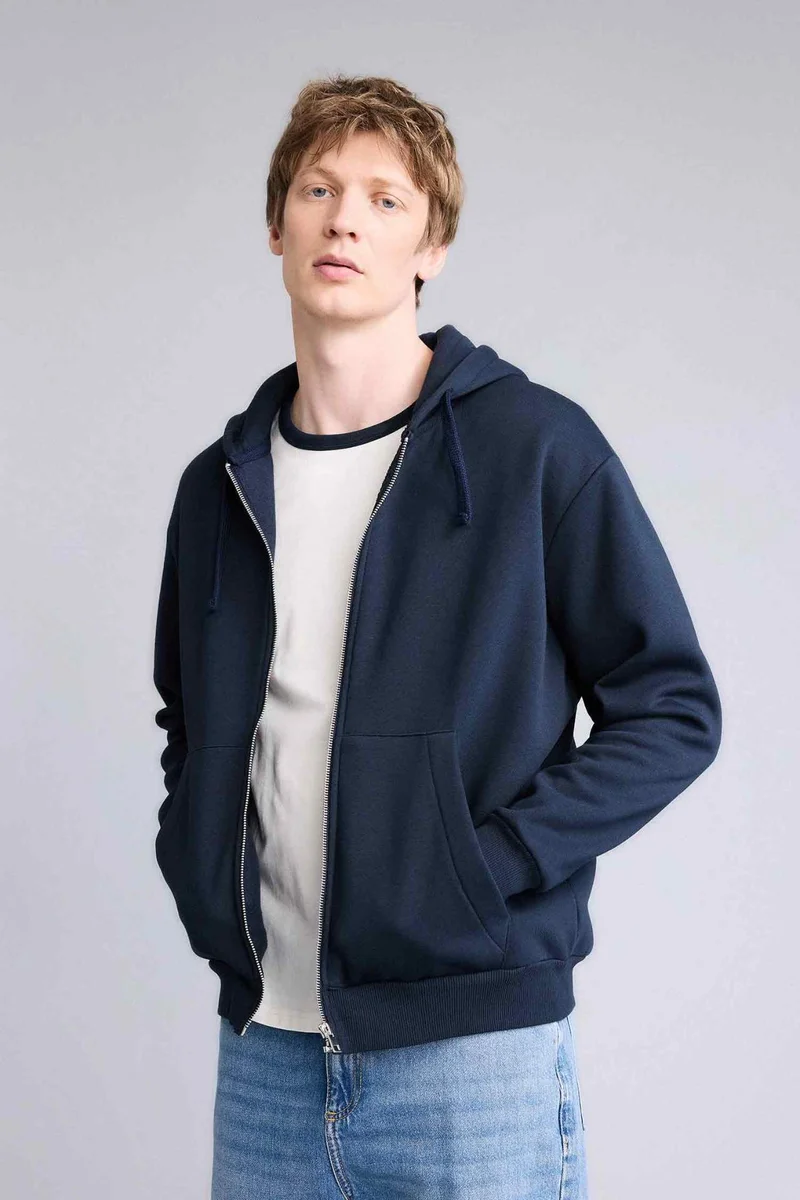 DeFacto Relax Fit Soft Fleece Lined Thick Fabric Hoodie