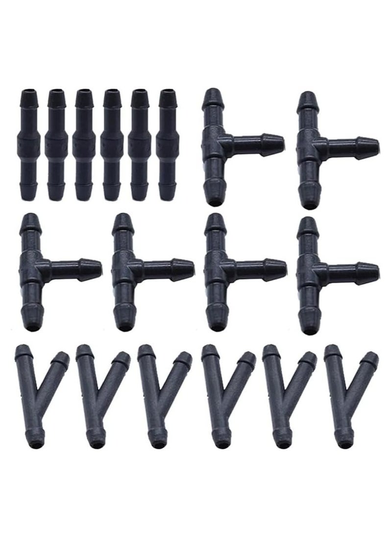 SOLDOUT - 18 PCS Car Wiper Spray Pipe Joint T Y I Shaped Windshield Washer Nozzle Cleaning Water Hose Tube Accessories (Pack of 18) - Image 1