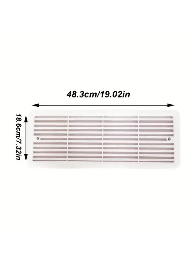 White Fridge Vent Grille Lid 483mm x 186mm RV Replacement with Vertical Ridges Enhanced Airflow - Image 4