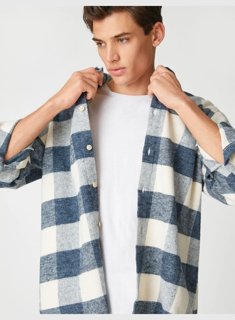 كوتون Check Plaid Shirt