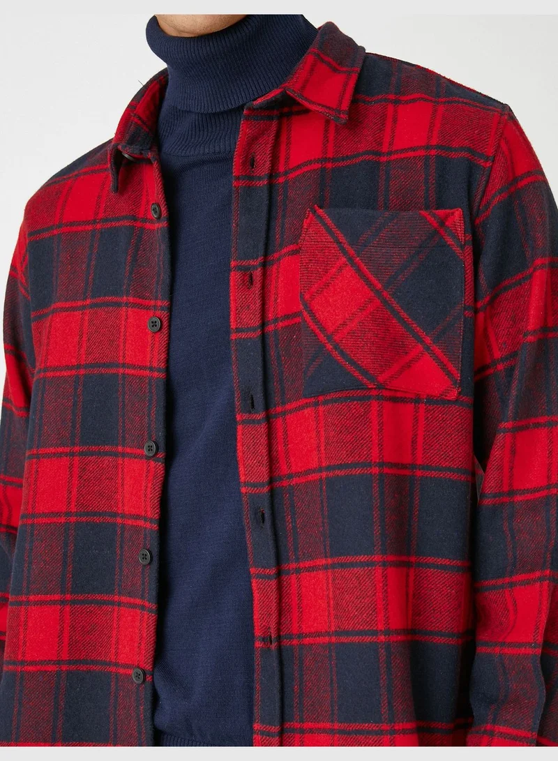 كوتون Check Plaid Shirt
