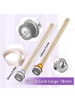 SYOSI Diffuser Wick Oil Lamp Wicks for Fragrance Lamp, 2 PCS Oil Burners Replacement Wicks for Oil Lamps, Wick for Oil Lamp Catalytic Wick for Catalytic Burner Diffuser Aromatherapy(Silver&Golden 18mm)  - Image 4
