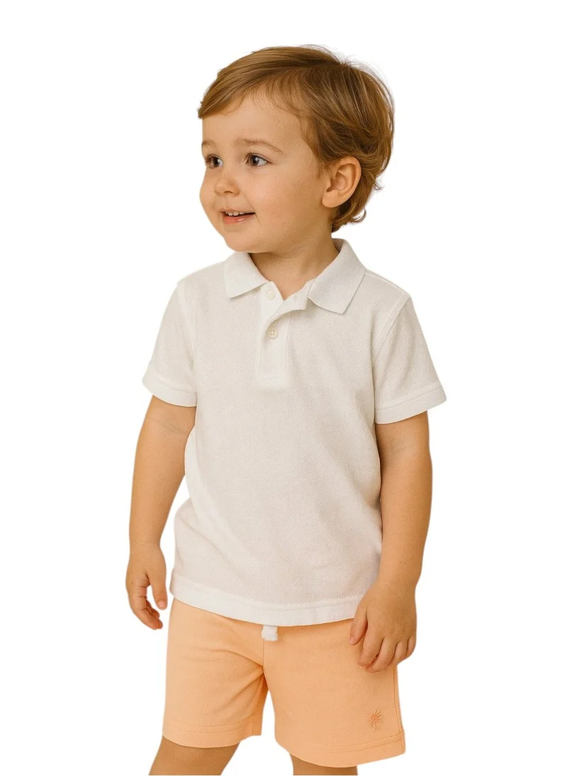 victor and jane BOYS PACK of 2 "Everyday Lace-Up and Elasticated Waist Shorts" in Peach and Coral