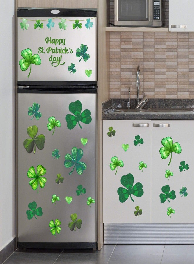 Rotumaty 14 Sheets St. Patrick’s Day Wall Sticker Decorations, Large Shamrock Wall Decals for Home School Office Decor Party Supplies Ornaments, 108 PCS - Image 2