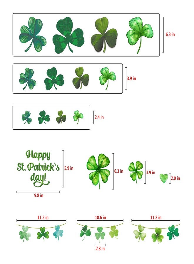 Rotumaty 14 Sheets St. Patrick’s Day Wall Sticker Decorations, Large Shamrock Wall Decals for Home School Office Decor Party Supplies Ornaments, 108 PCS - Image 5