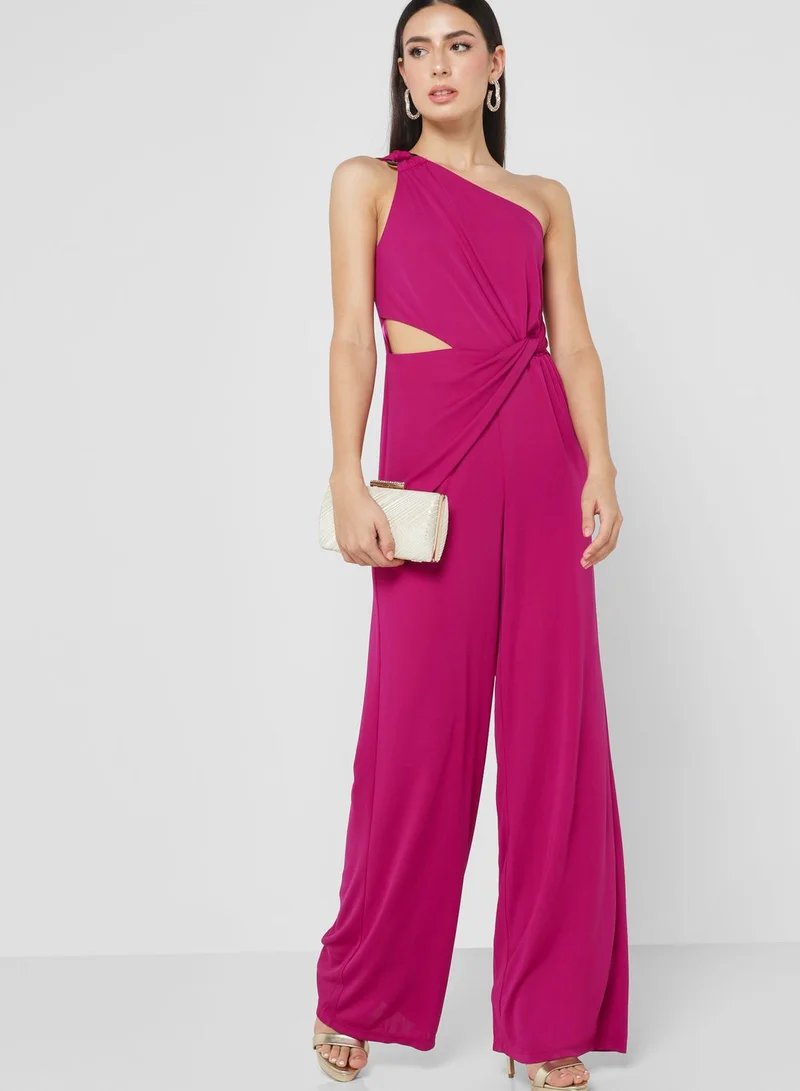 Lauren Ralph Lauren One Shoulder Cut Out Jumpsuit